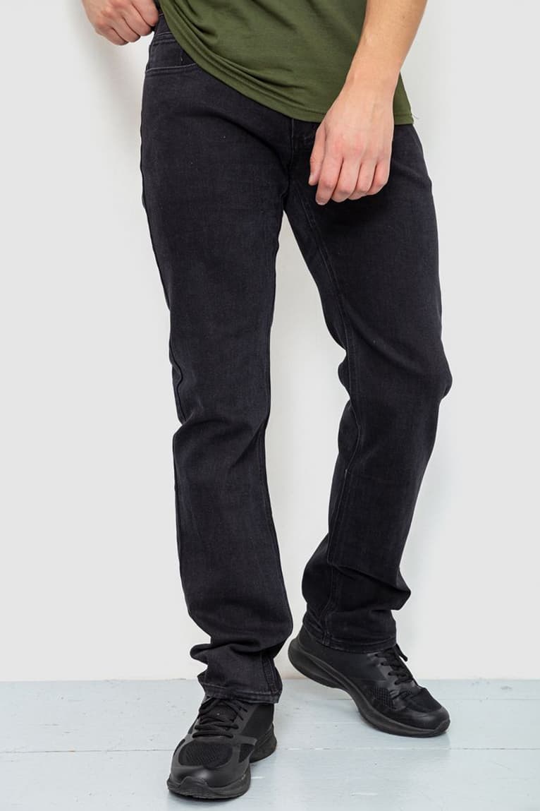 Джинси чоловічі однотонні, колір чорний, 244R115 - зображення 1