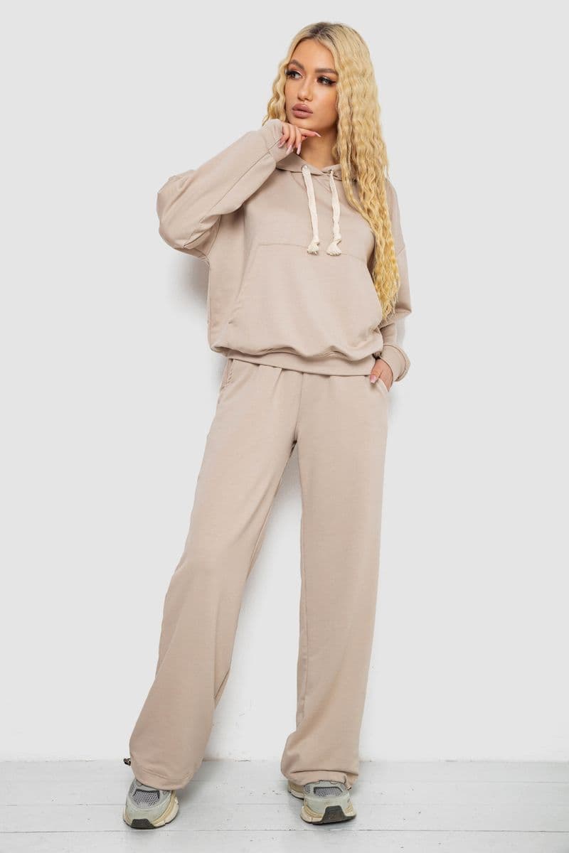 Спортивний костюм жіночий, колір бежевий, 241R2001-11 - зображення 1