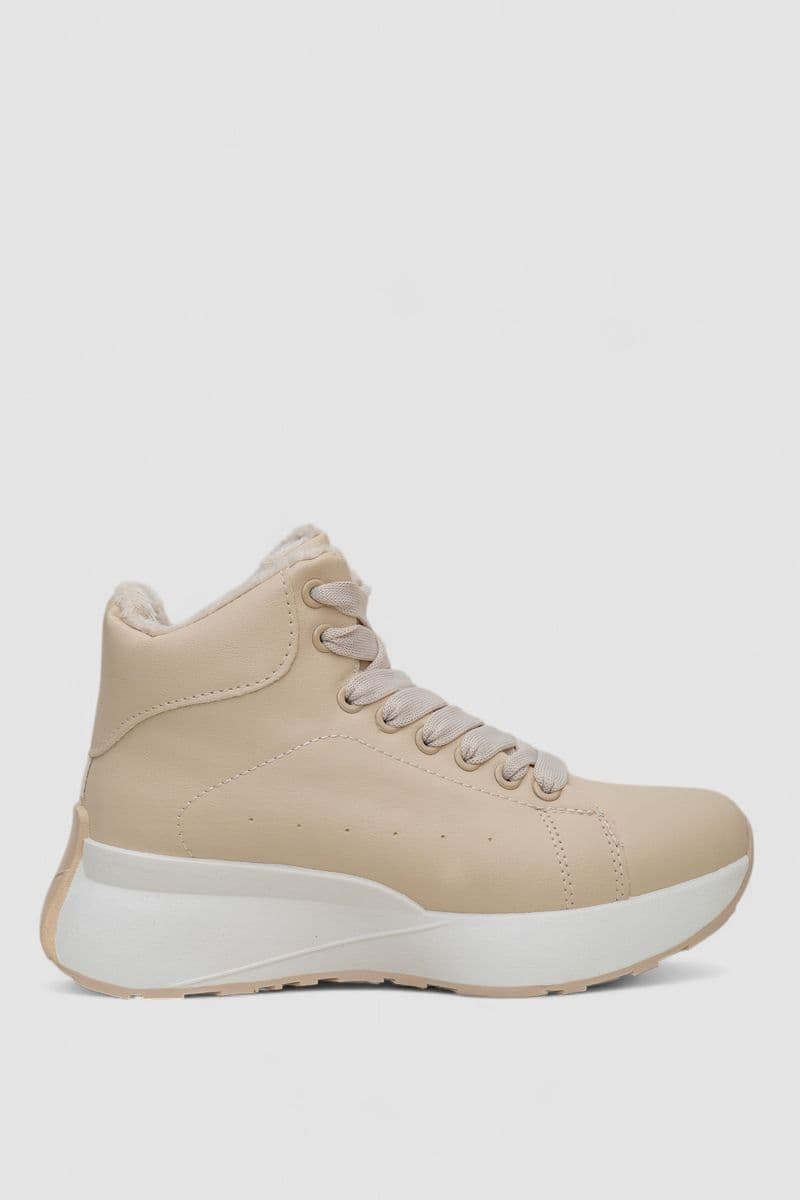 Кросівки жіночі зимові на хутрі, колір бежевий, 248RXM22 - зображення 1