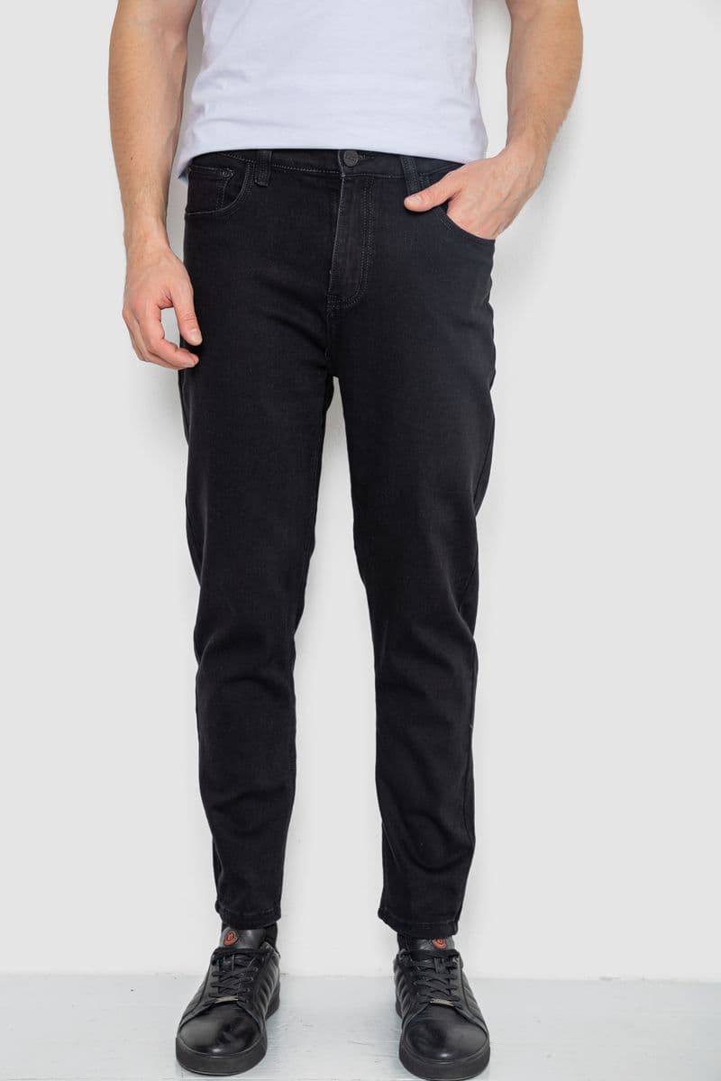 Джинси чоловічі стрейч, колір чорний, 244R8562 - зображення 1