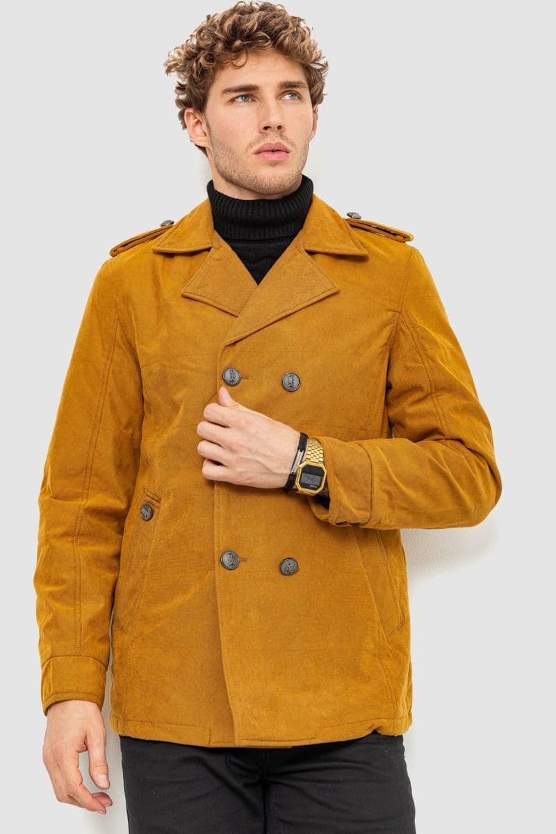 Піджак чоловічий однотонний, колір гірчичний, 182R15172 - зображення 1