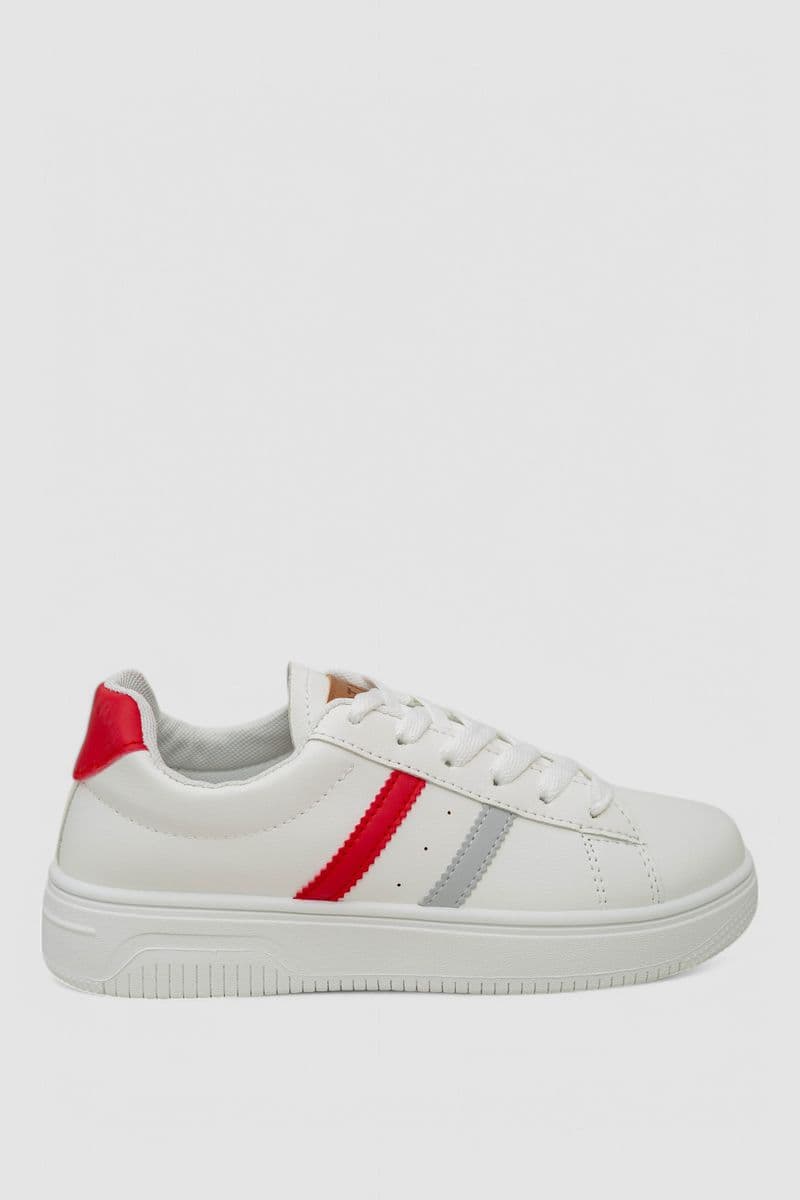 Кеди жіночі, колір біло-червоний, 248R100 - зображення 1