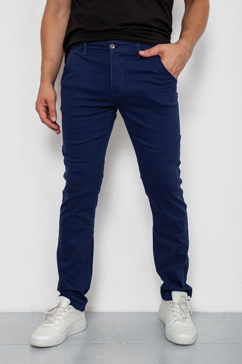 Штани чоловічі класичні стрейч, колір синій, 244RF809 - зображення 1