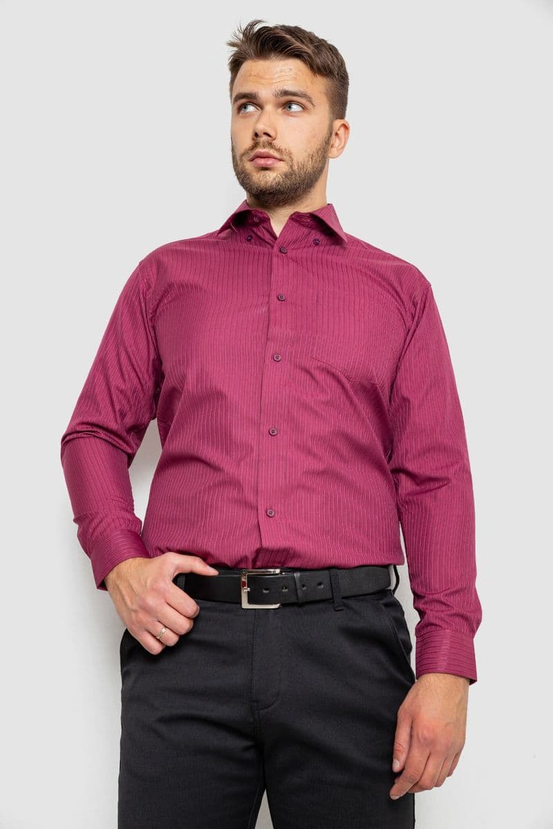 Сорочка чоловіча, колір бордовий, 244R881 - зображення 1