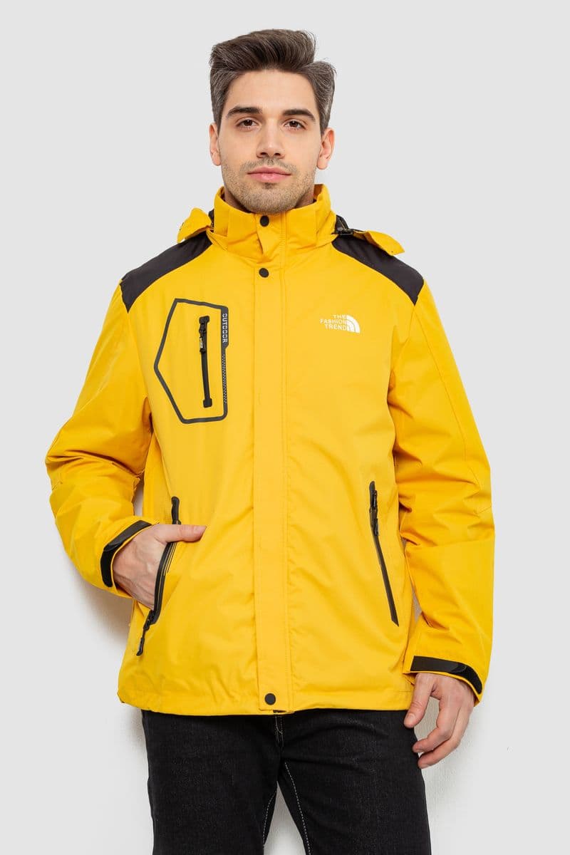 Куртка чоловіча демісезонна з капюшоном, колір жовтий, 244RL-2515AL - зображення 1