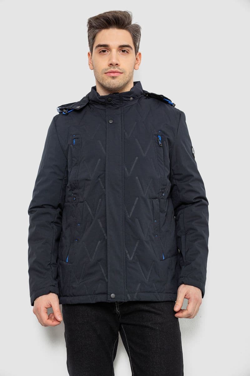 Куртка чоловіча демісезонна з капюшоном, колір синій, 244RL9159AL - зображення 1
