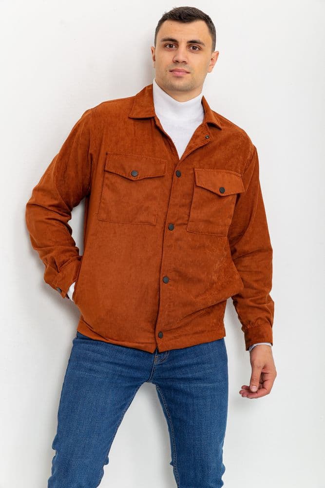 Вітровка чоловіча на кнопках, колір коричневий, 131R3022-1 - зображення 1