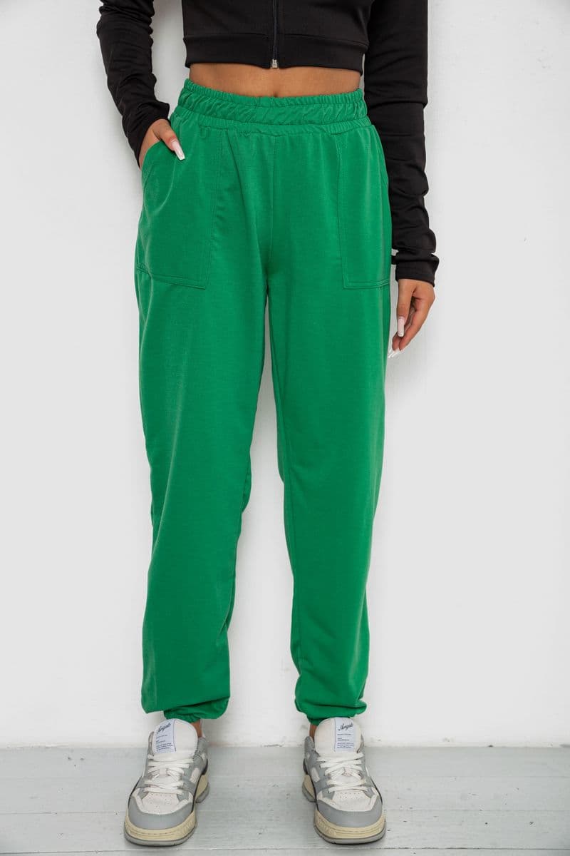 Спортивні штани жіночі, колір зелений, 238R347-1 - зображення 1