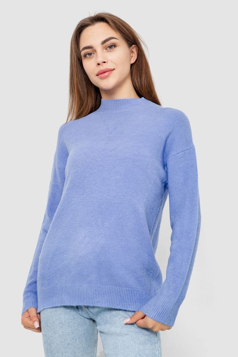 Светр жіночий вовняний, колір блакитний, 244R0390 - зображення 1