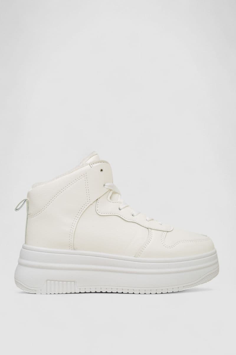 Кросівки жіночі зимові на хутрі, колір білий, 248RAM01 - зображення 1