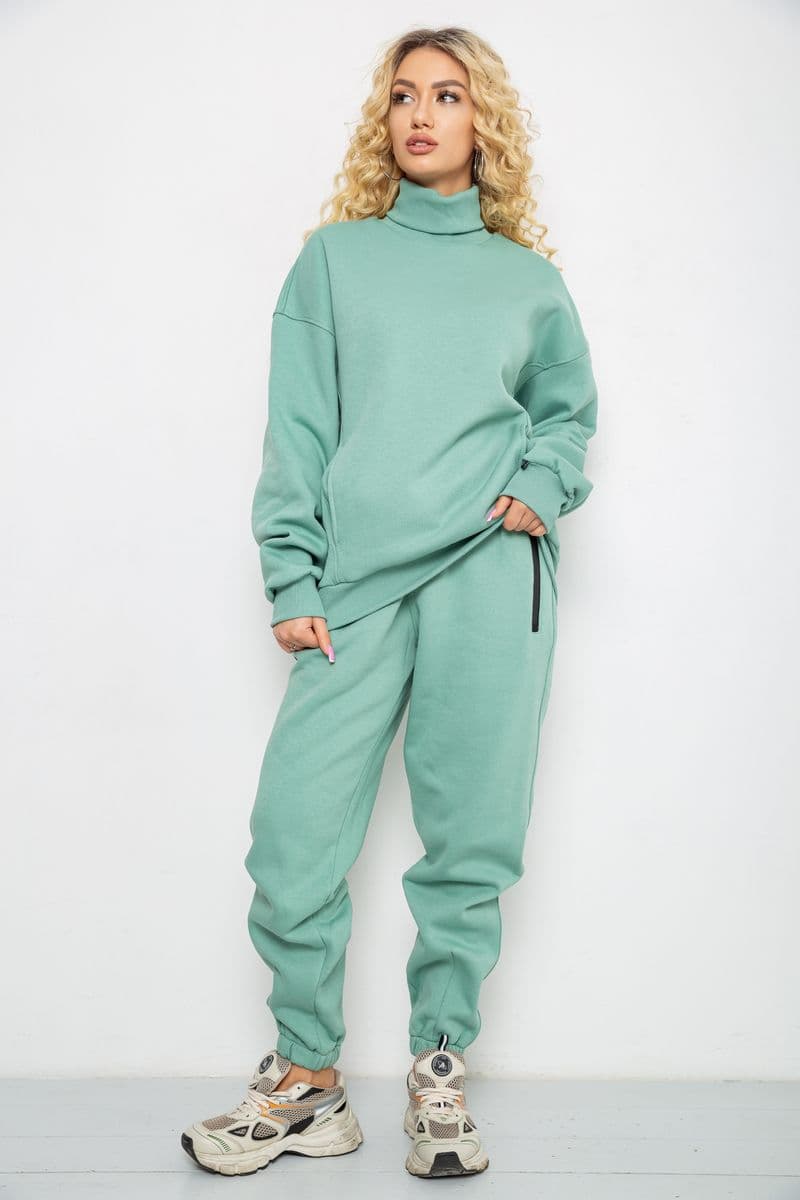 Спортивний костюм жіночий на флісі, колір оливковий, 102R7723 - зображення 1