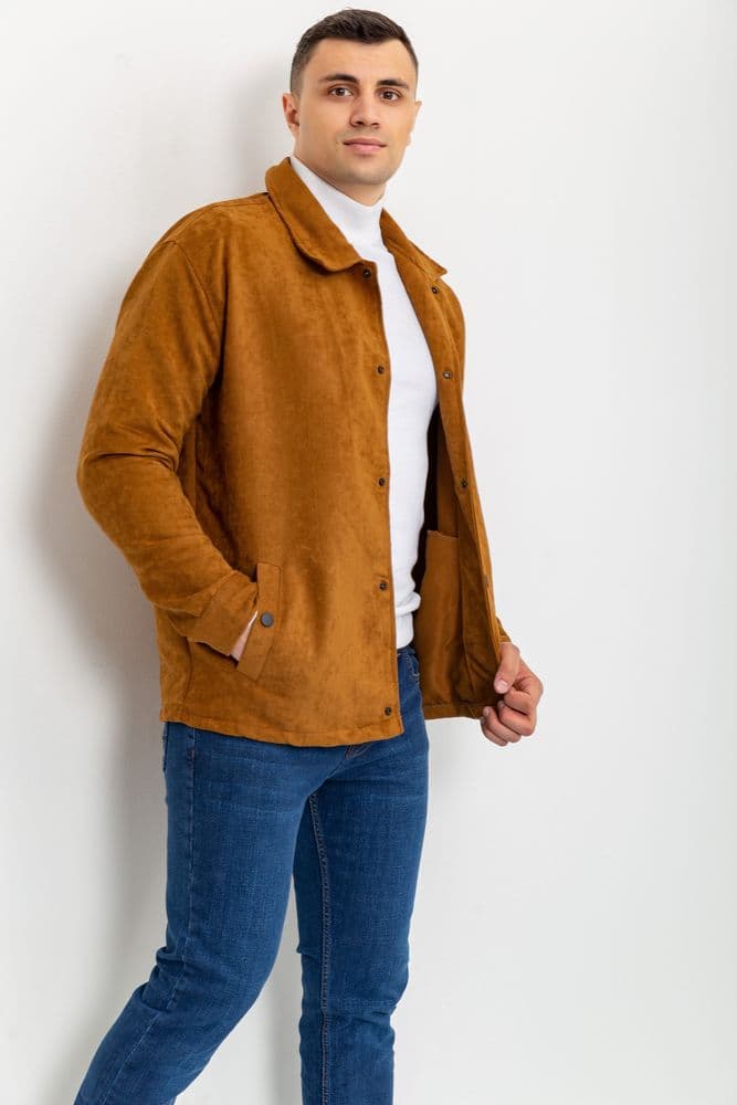 Вітровка чоловіча на кнопках, колір гірчичний, 131R3022 - зображення 1
