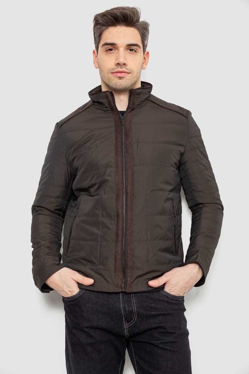 Куртка чоловіча демісезонна, колір темно-коричневий, 244R001K - зображення 1