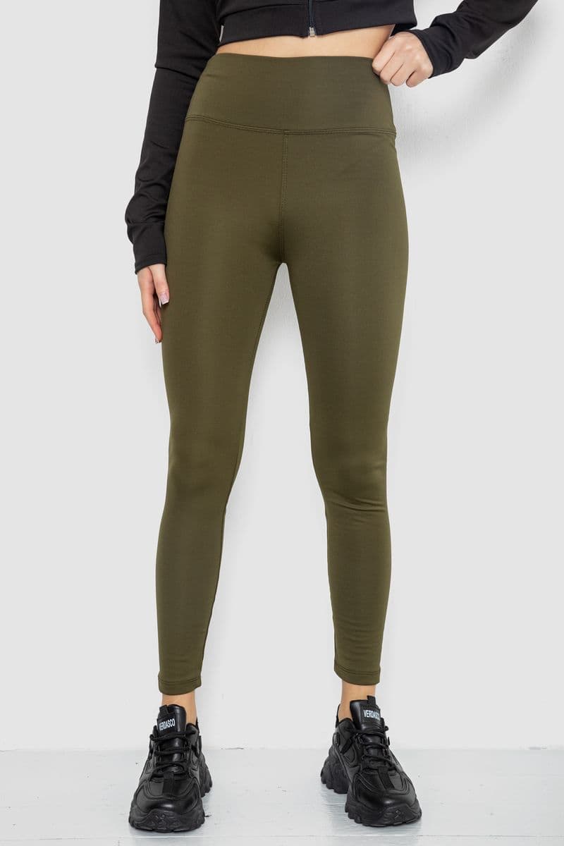 Лосини утеплені на флісі, колір хакі, 243R051 - зображення 1