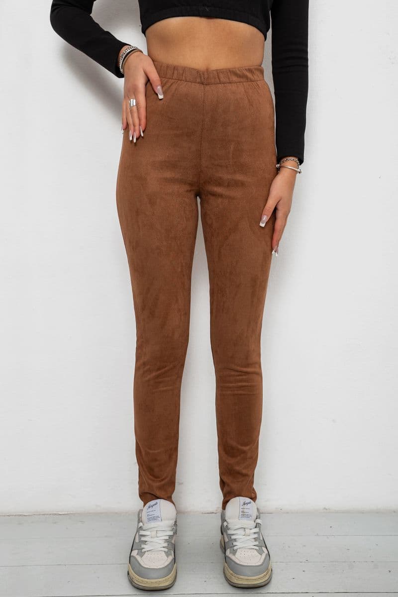 Лосини однотонні, колір коричневий, 257R2045 - зображення 1