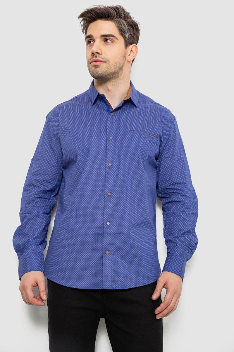 Сорочка чоловіча з принтом, колір електрик, 214R7044 - зображення 1