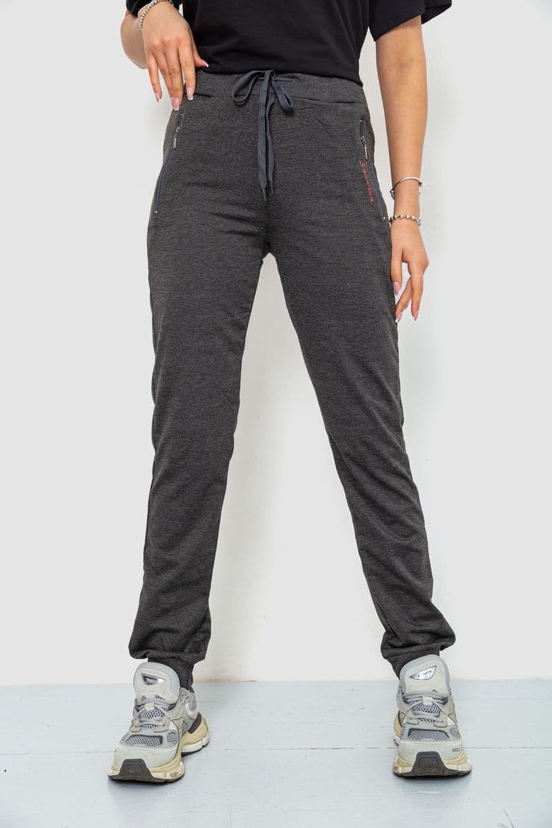 Спортивні штани жіночі, колір темно-сірий, 244R526 - зображення 1