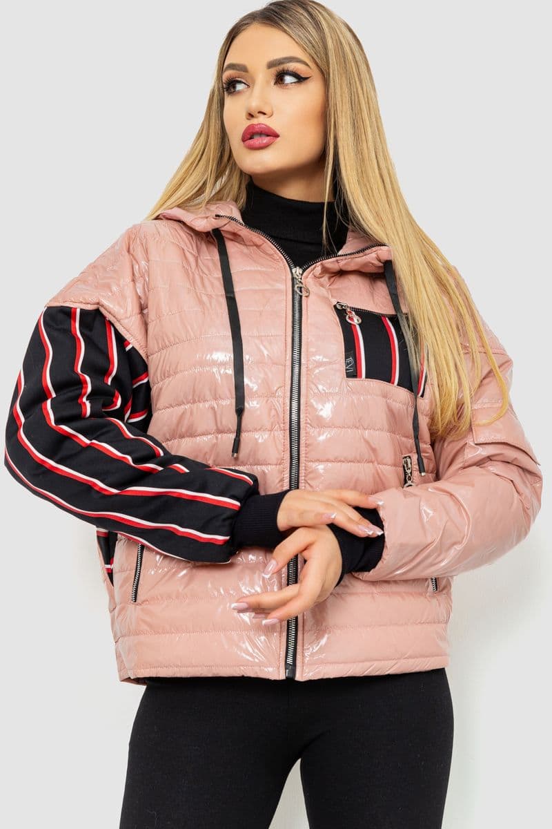 Куртка жіноча демісезонна, колір пудровий, 102R5222 - зображення 1