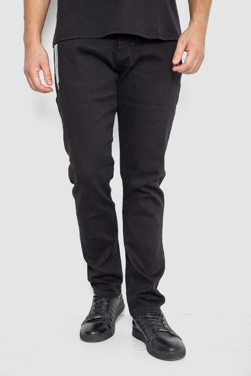 Джинси чоловічі середньої посадки, колір чорний, 244R8344 - зображення 1