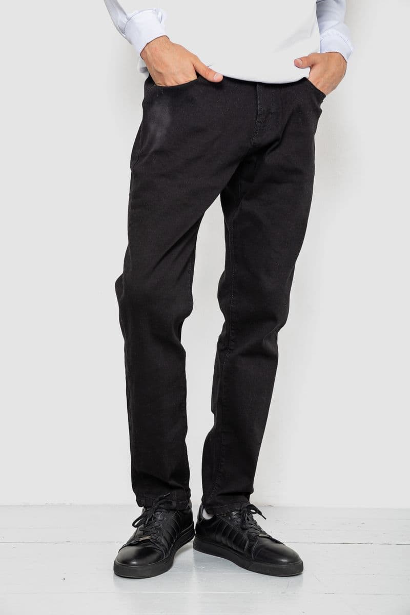 Джинси чоловічі середньої посадки, колір чорний, 244R8348 - зображення 1