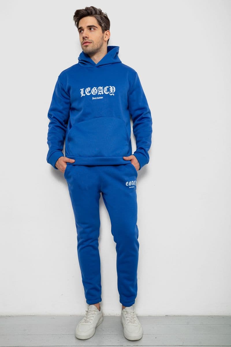 Спортивний костюм чоловічий на флісі, колір електрик, 238R57046 - зображення 1