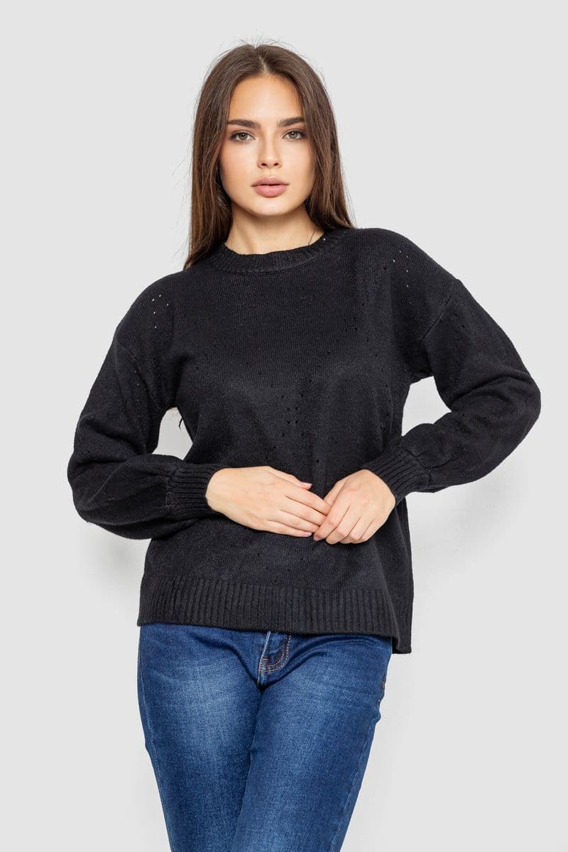 Светр жіночий, колір чорний, 244R2026-8 - зображення 1
