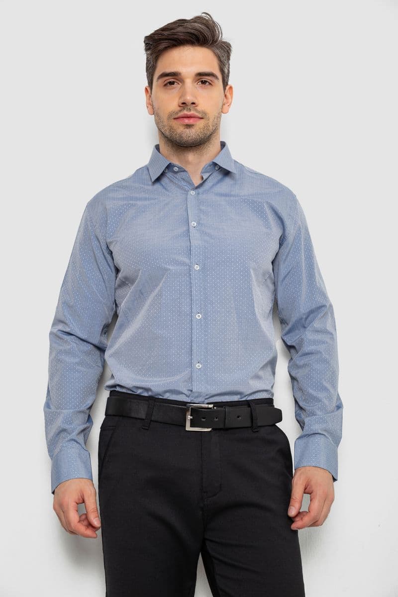 Сорочка чоловіча з довгим рукавом, колір сірий, 214R839 - зображення 1