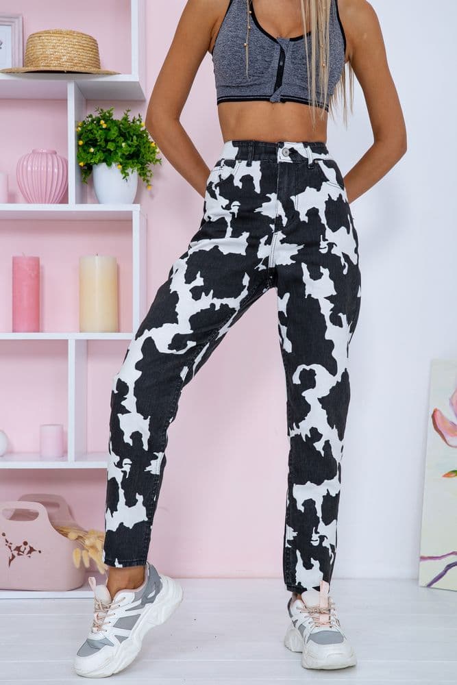 Джинси жіночі, колір чорно-білий, 164R998 - зображення 1