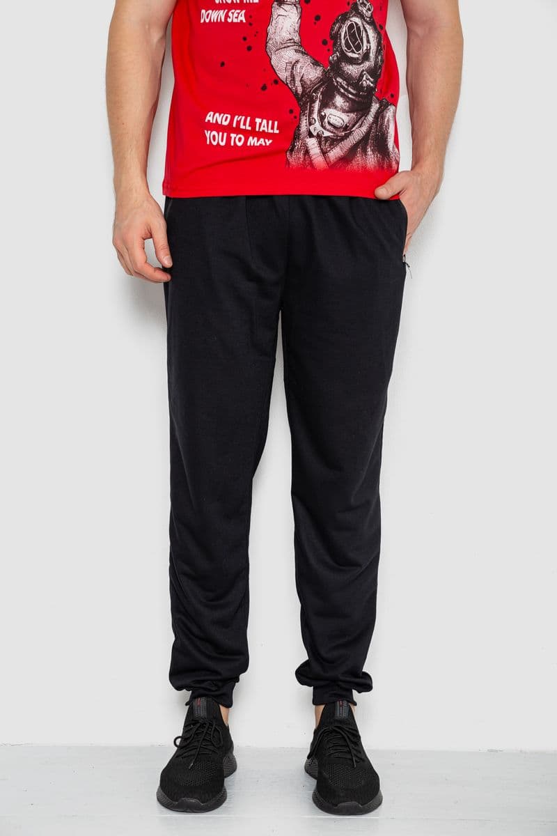 Спортивні штани чоловічі, колір чорний, 244R41236 - зображення 1