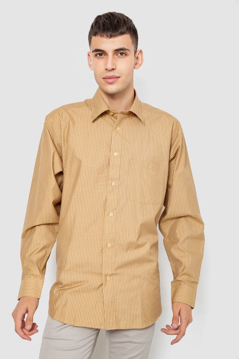 Сорочка чоловіча класична, колір бежевий, 244R331 - зображення 1