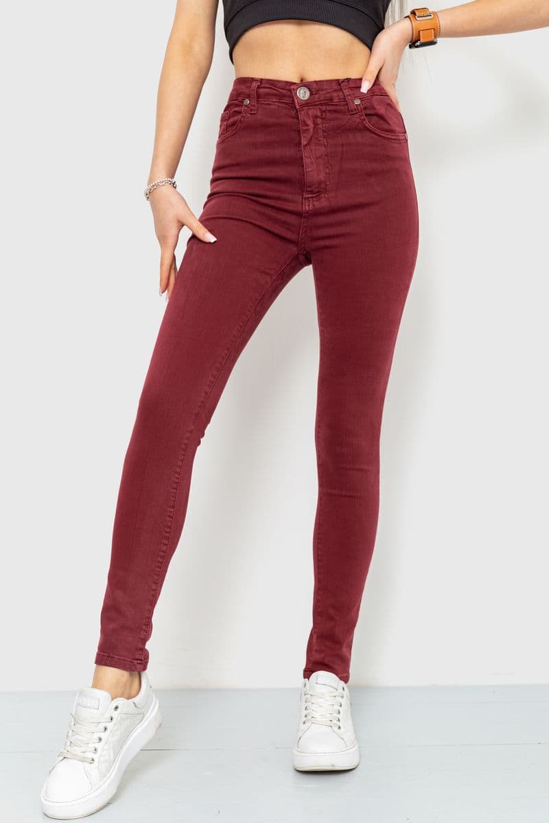 Джинси жіночі, колір бордовий, 164R357 - зображення 1