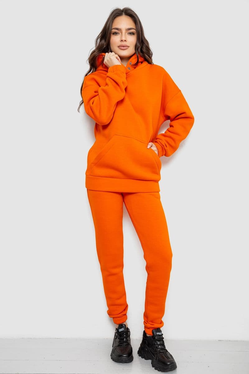 Спортивний костюм жіночий на флісі, колір помаранчевий, 102R7711 - зображення 1