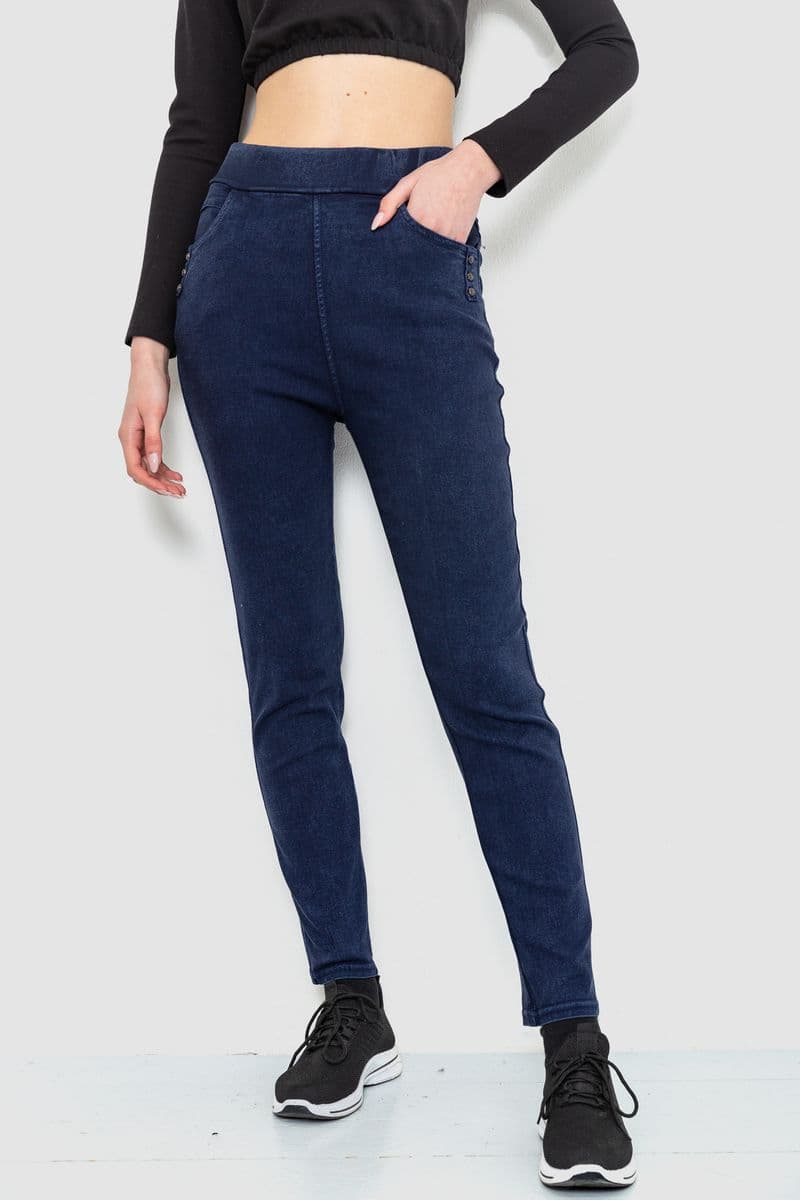 Легінси стрейч, колір темно-синій, 244R8270 - зображення 1