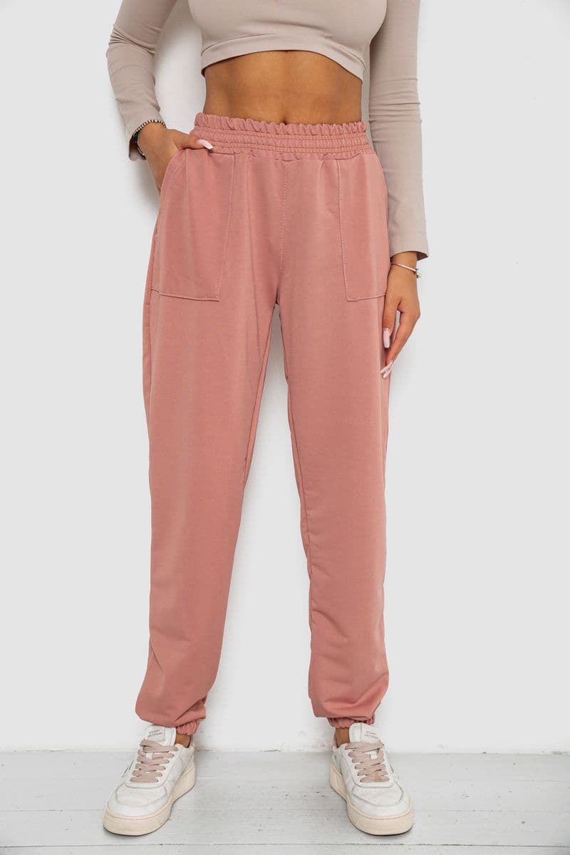 Спортивні штани жіночі, колір пудровий, 238R347-1 - зображення 1