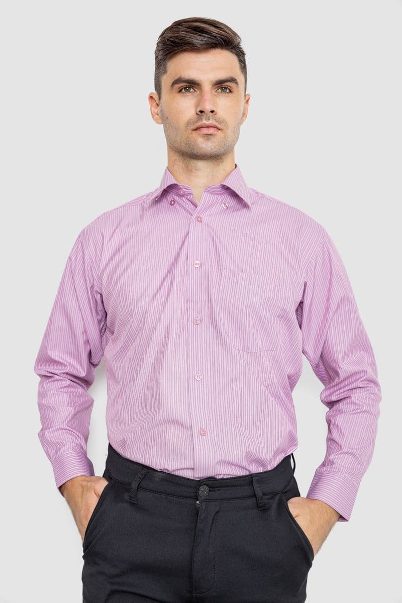Сорочка чоловіча класична, колір світло-бузковий, 244R332 - зображення 1