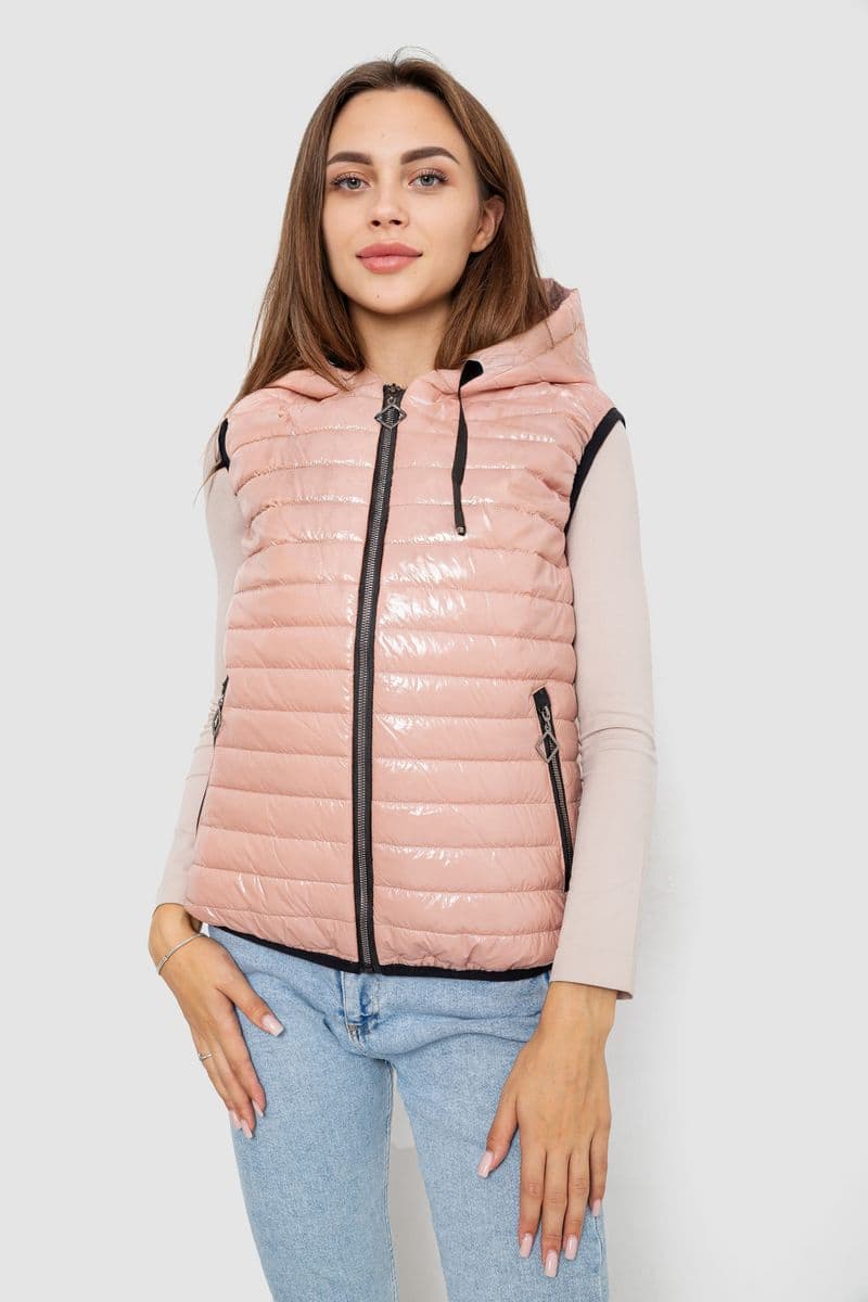Жилетка жіноча дута, колір пудровий, 102R380 - зображення 1