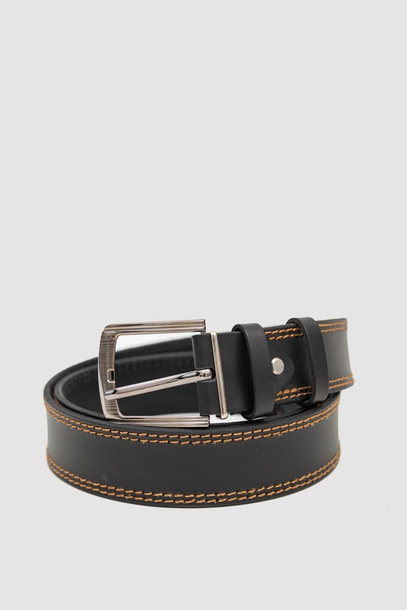 Ремінь чоловічий, колір чорно-бежевий, 196R40U1W4-3 - зображення 1