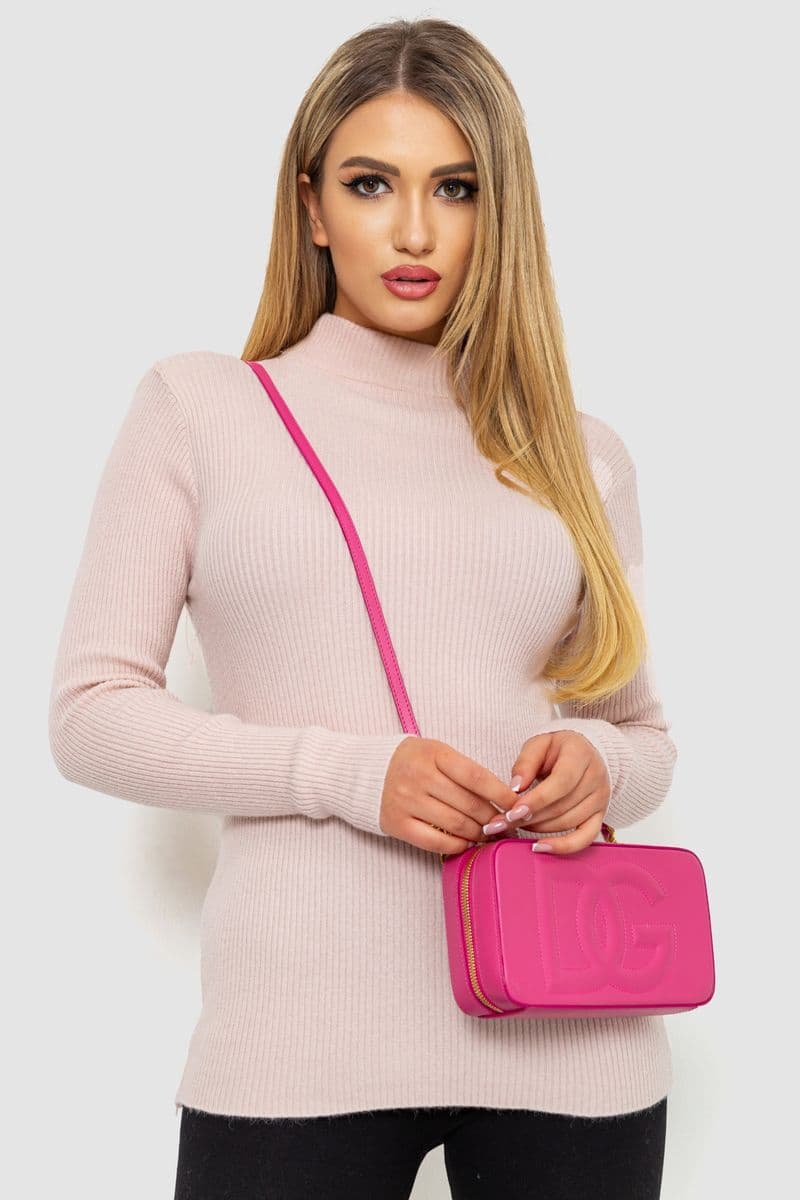 Кофта жіноча однотонна базова, колір світло-рожевий, 244R2032 - зображення 1