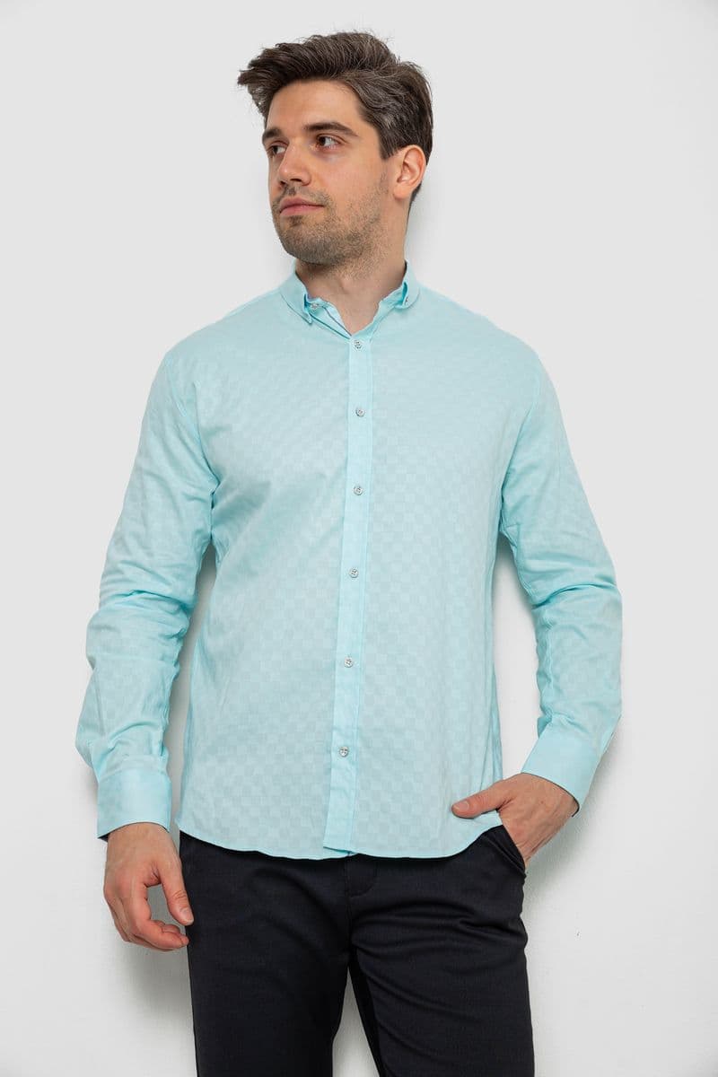 Сорочка чоловіча однотонна, колір блакитний, 214R7075 - зображення 1