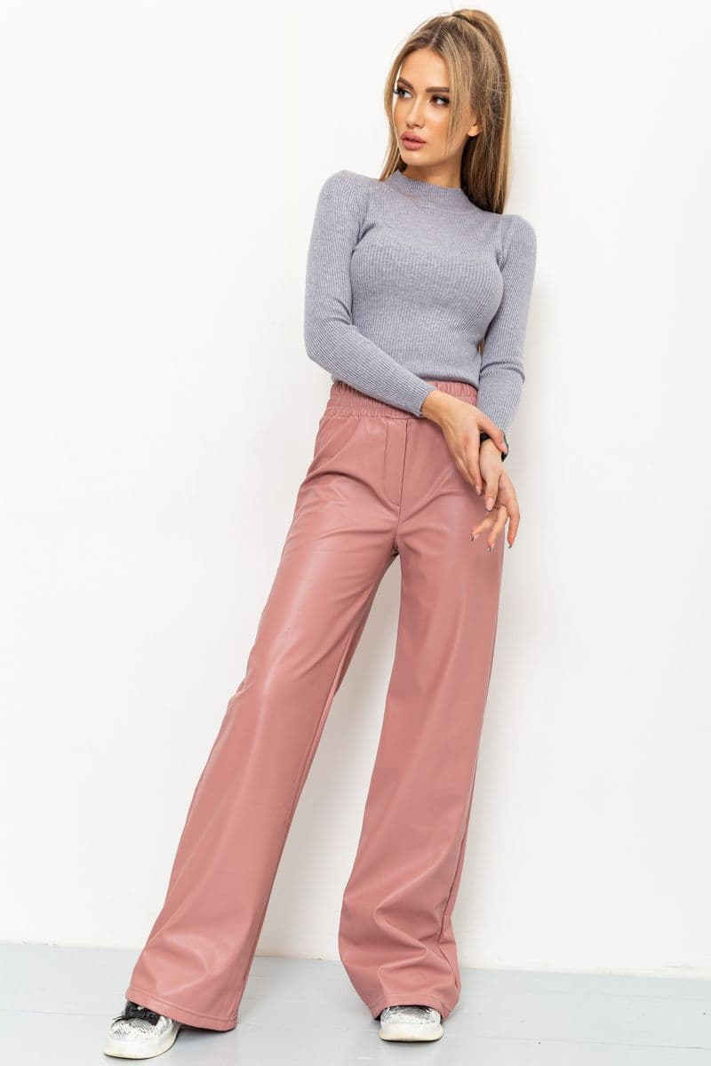 Лосіни жіночі на флісі, колір пудровий, 164R82 - зображення 1
