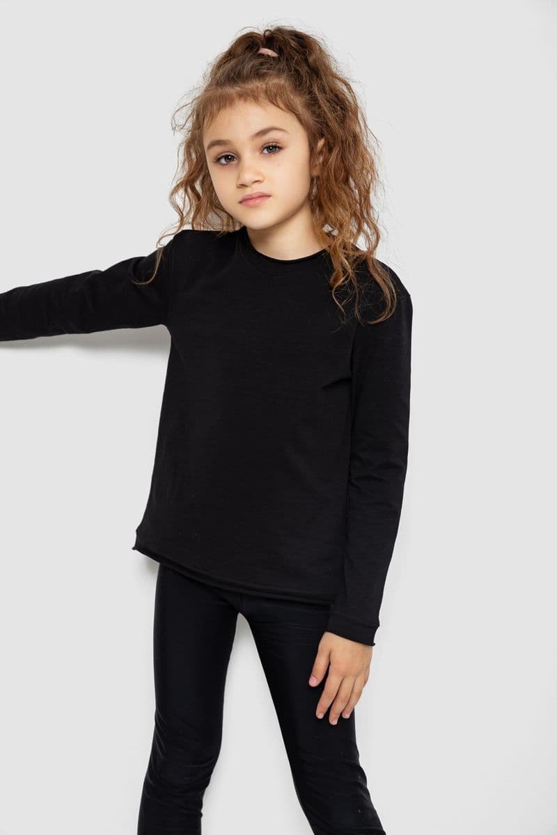 Лонгслів однотонний унісекс, колір чорний, 102R1532 - зображення 1