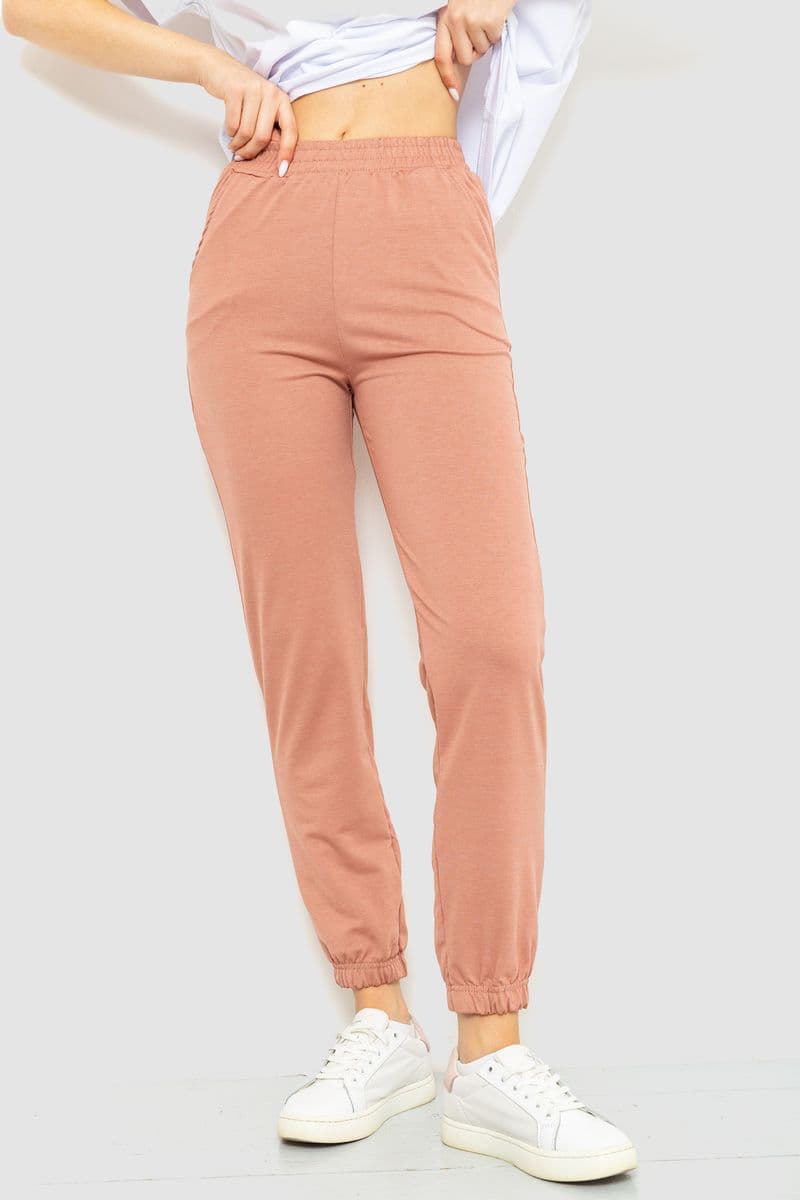 Спорт штани жіночі, колір пудровий, 131R160633 - зображення 1