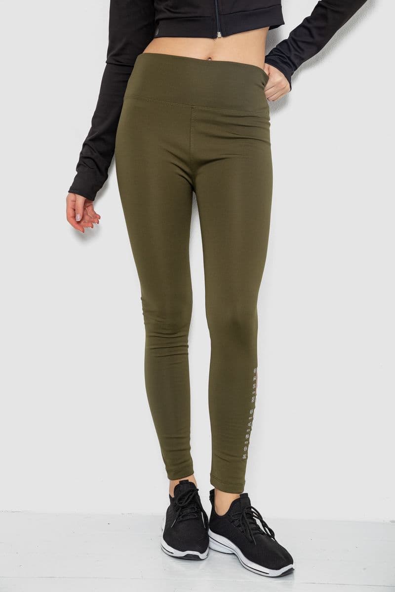 Лосини утеплені, колір хакі, 243R051-3 - зображення 1