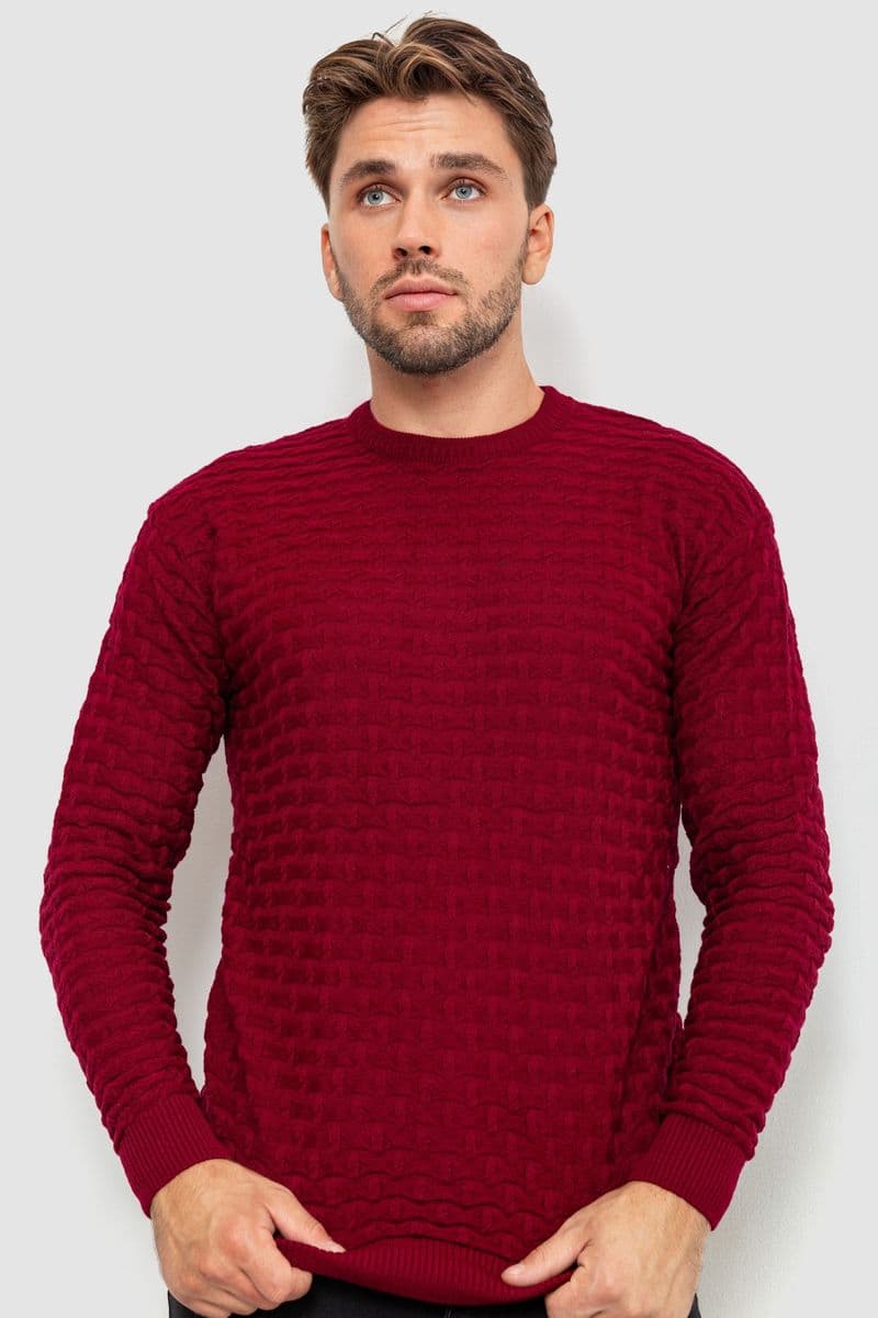 Светр чоловічий, колір бордовий, 161R882 - зображення 1