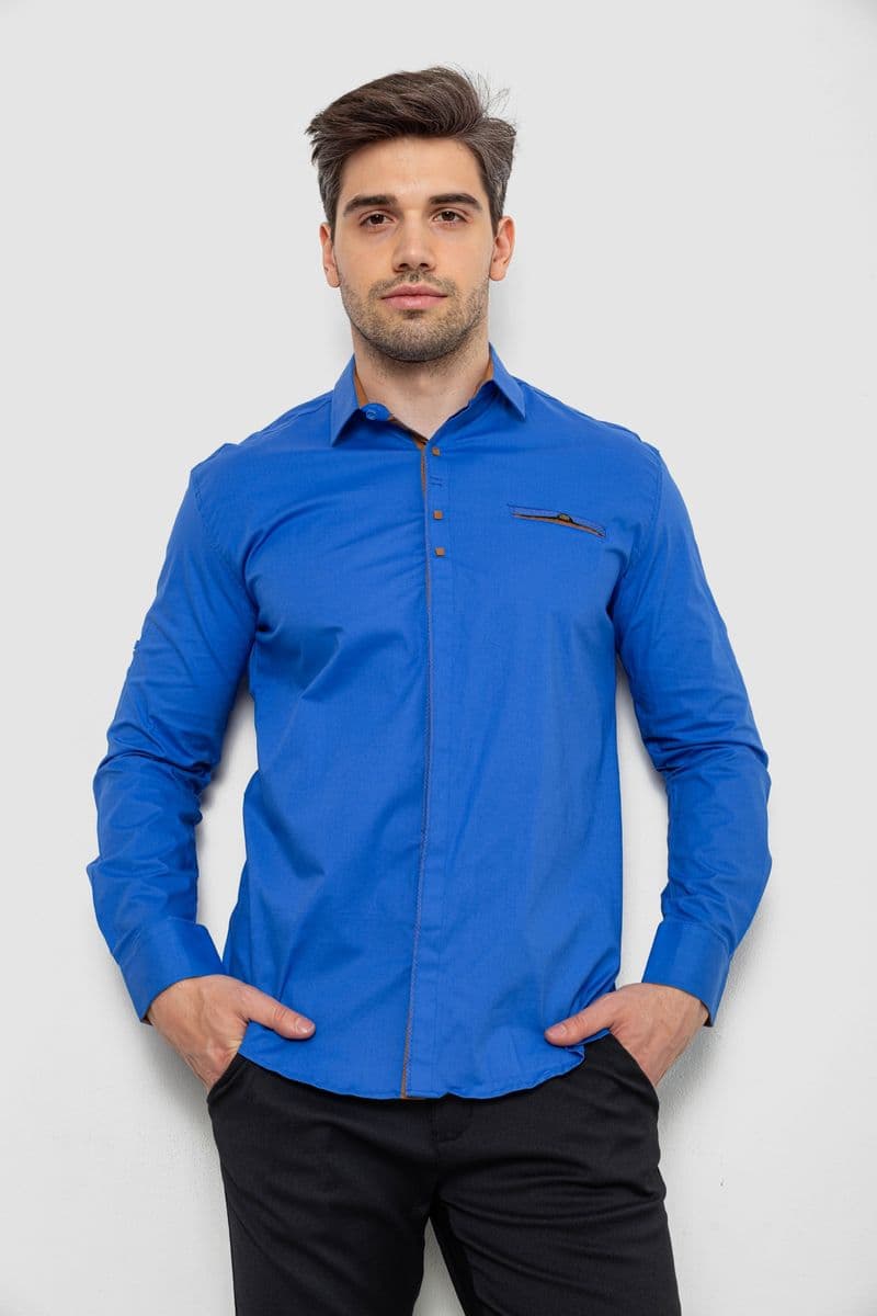 Сорочка чоловіча, колір електрик, 214R7004 - зображення 1