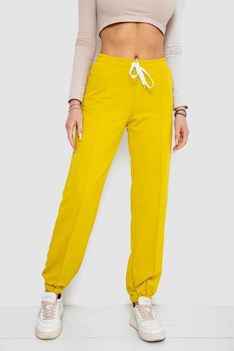 Спортивні штани жіночі, колір гірчичний, 247R4670-1 - зображення 1