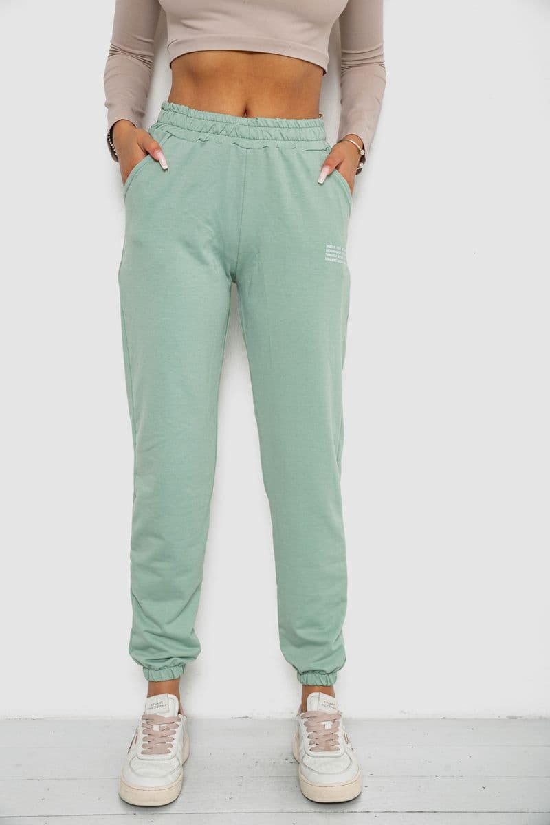 Спортивні штани жіночі, колір м'ятний, 238R5052-1 - зображення 1