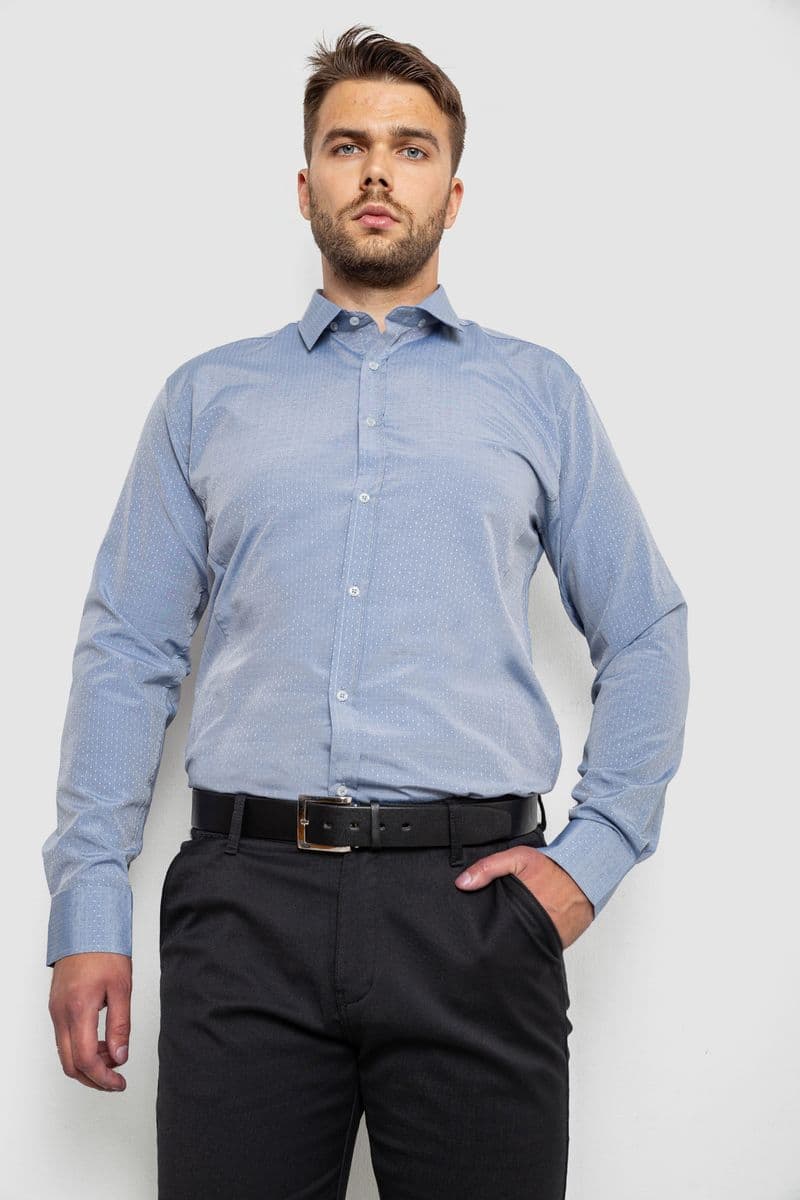 Сорочка чоловіча однотонна, колір сірий, 214R815 - зображення 1