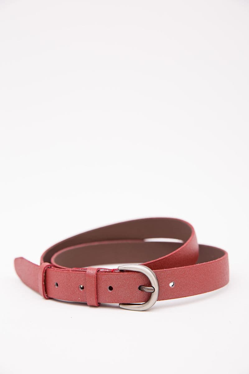 Жіночий ремінь зі шкірзаму, колір Бордовий, 196RL25S0W81 - зображення 1