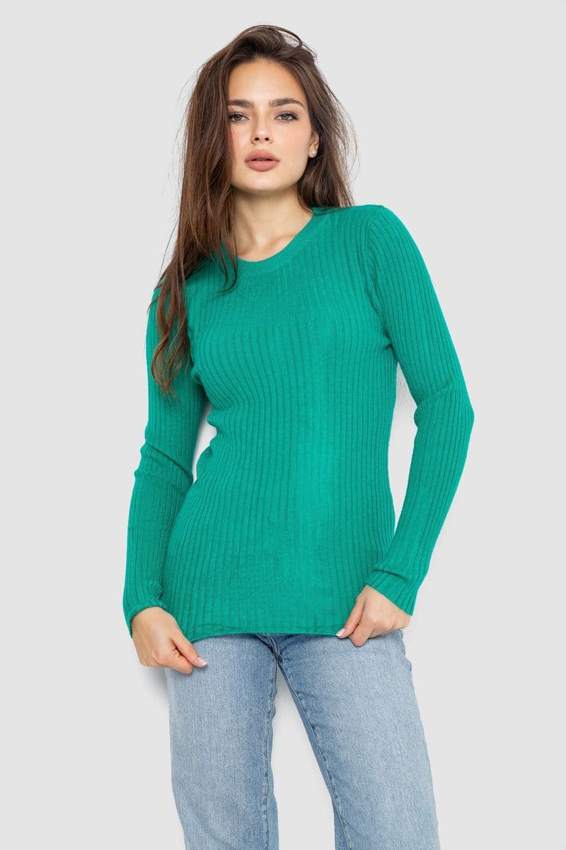 Кофта жіноча однотонна, колір світло-зелений, 244R2031 - зображення 1